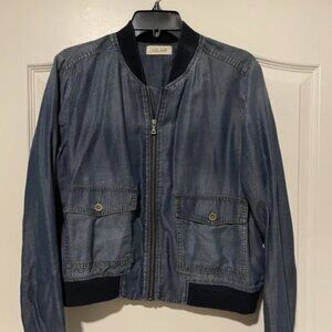 Bella Dahl soft denim tencel bomber jacket - Size Large - Light Weight